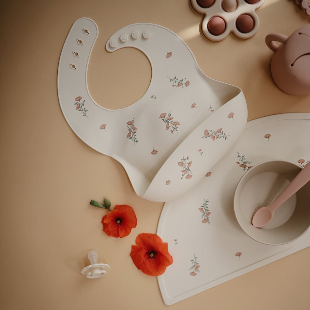 Silicon Bib | Pink Flowers