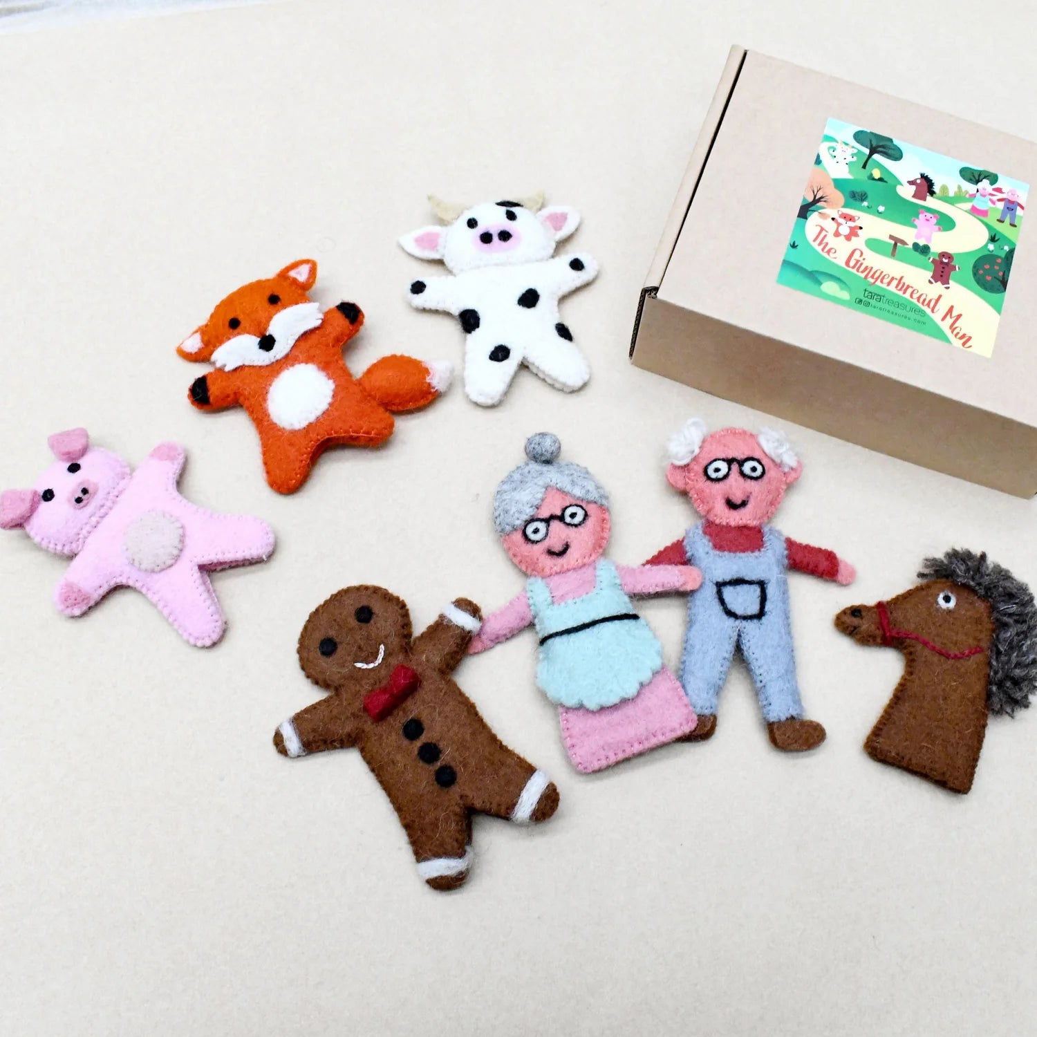 Felt Finger Puppets | Gingerbread Man