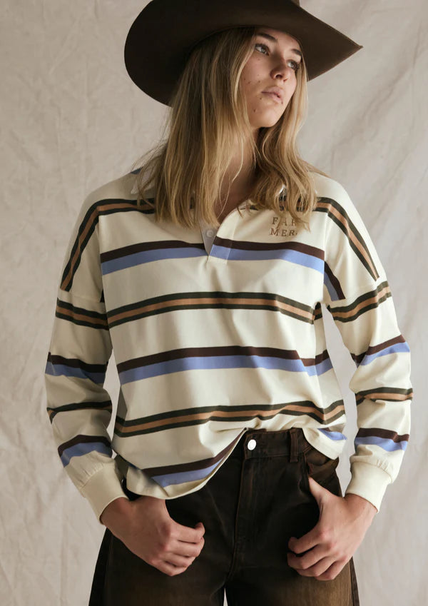 Women's Striped Jersey | Blue/Brown