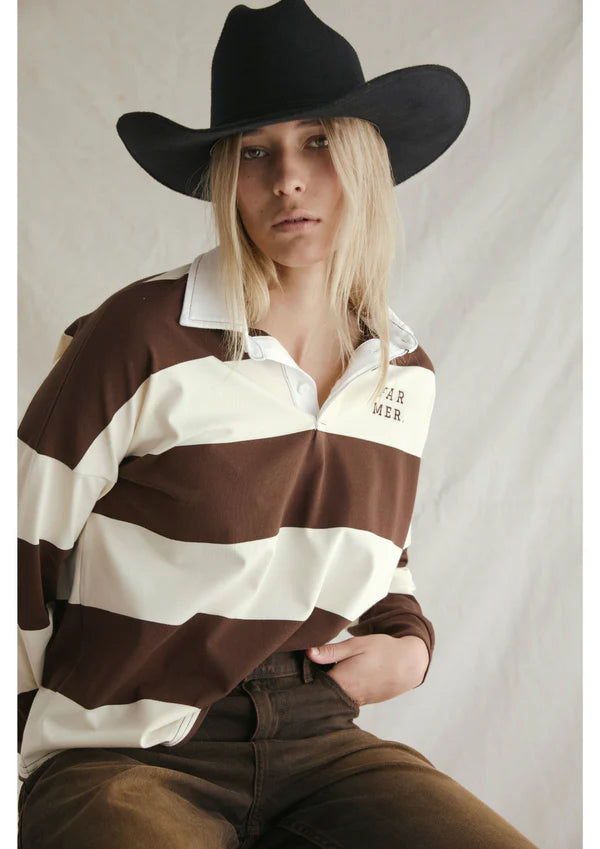 Women's Striped Jersey | Choc/Cream