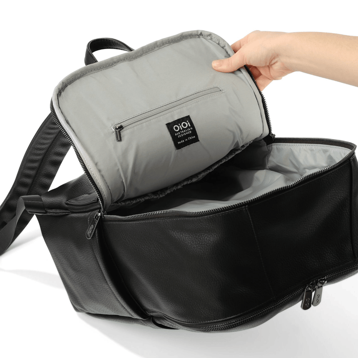 Multitasker Nappy Backpack | Black Faux Leather