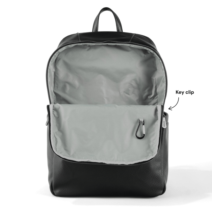 Multitasker Nappy Backpack | Black Faux Leather