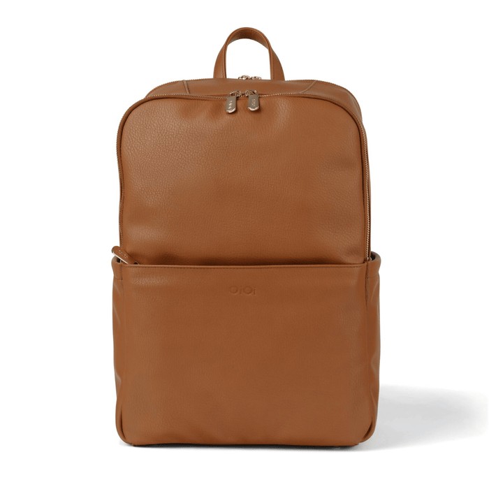 Multitasker Nappy Backpack | Chestnut Brown Faux Leather