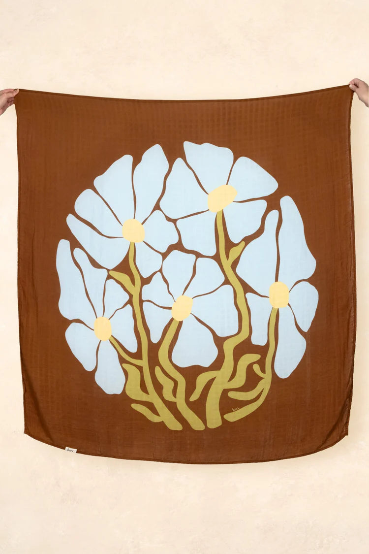 Organic Muslin Swaddle | Fleur Umber