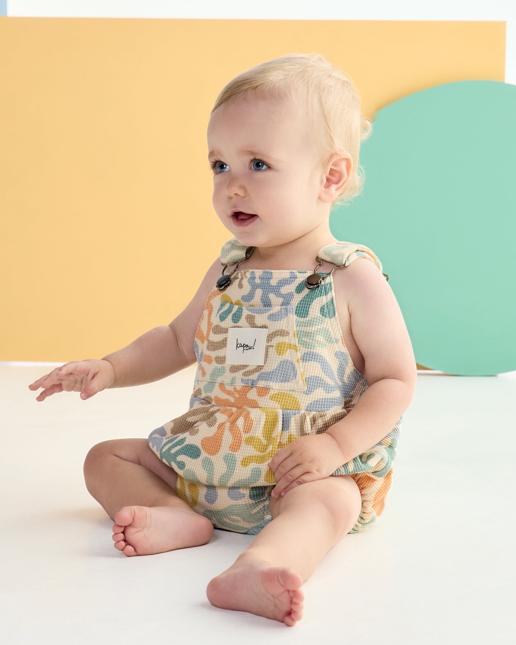 Coral Waffle Romper