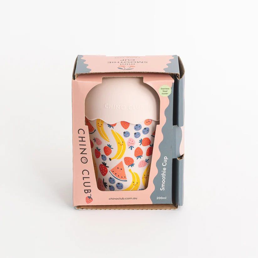 Mini Smoothie Cup & Straw | Fruits Pink