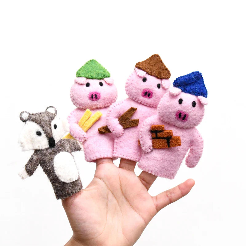 Felt Finger Puppets | The Three Little Pigs