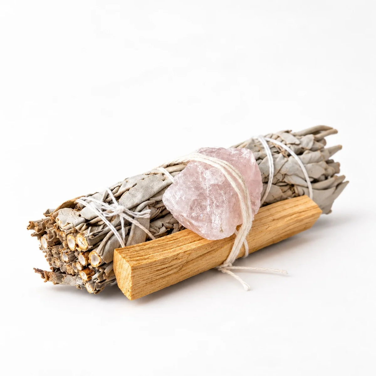Mini White Sage Smudge Stick Kit | Rose Quartz