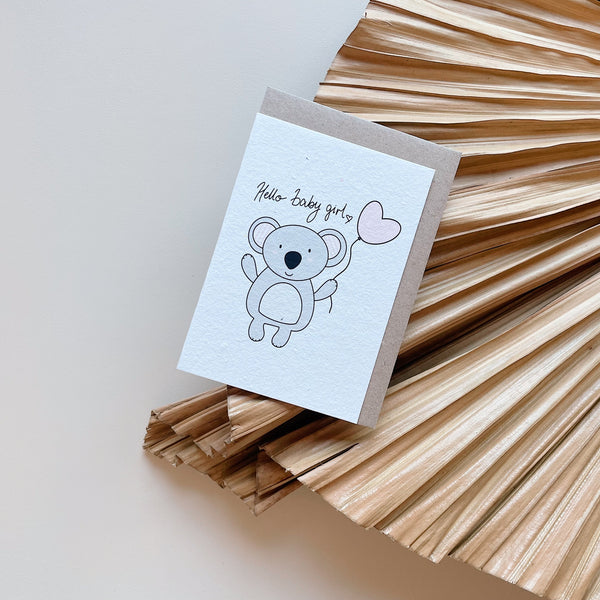 Seeded Card | Hello Baby Girl Koala