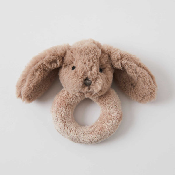 Plush Bunny Rattle | Taupe