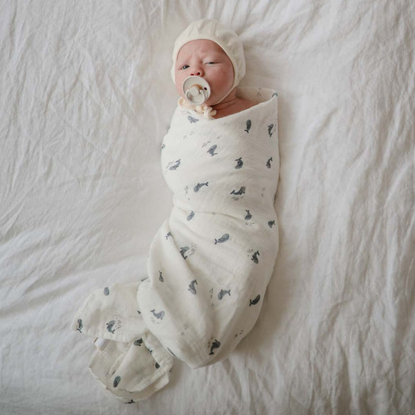 Organic Cotton Swaddle | Whales