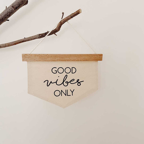Wooden Quote Banner | Good Vibes