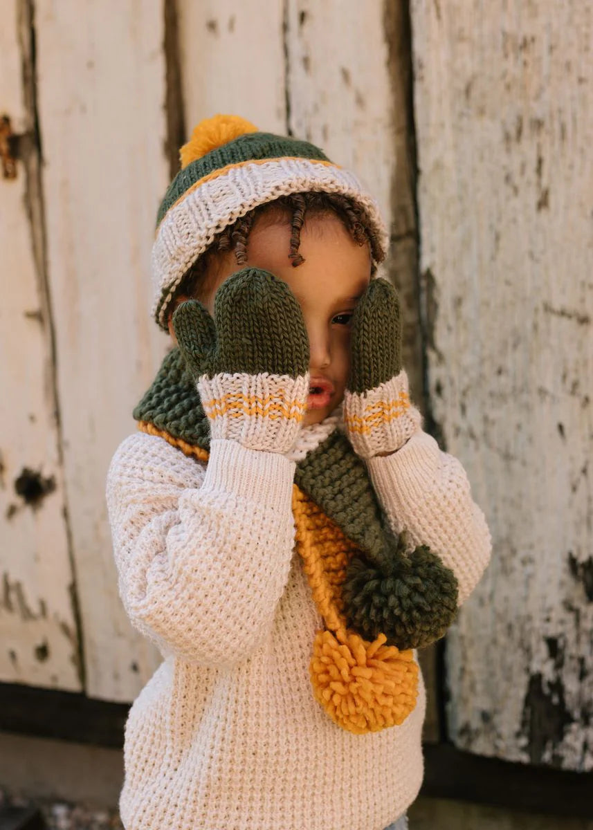 Mittens | Teddy | Khaki and Gold