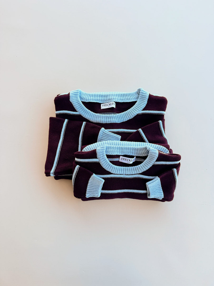 Raised Stripe Jumper | Blackberry/Arctic
