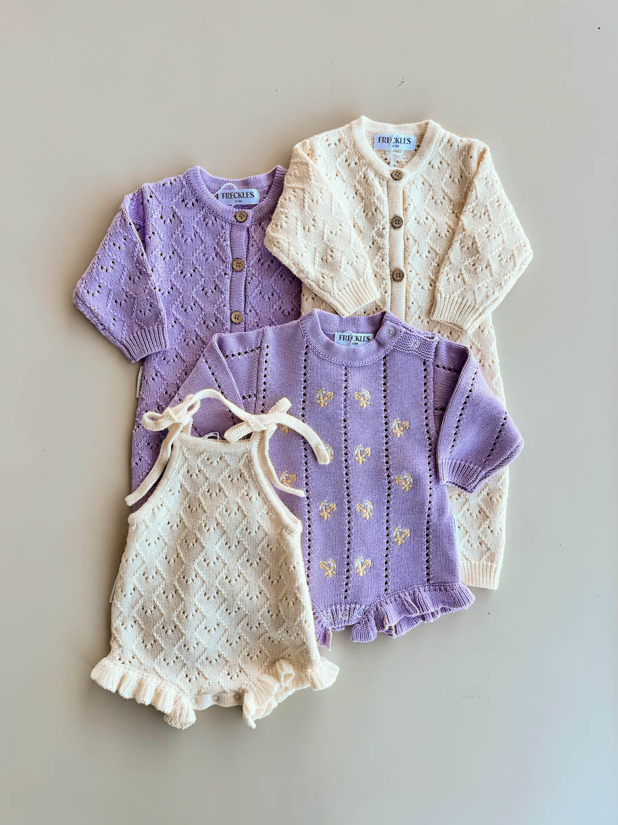 Bloom Pointelle LS Romper | Aster