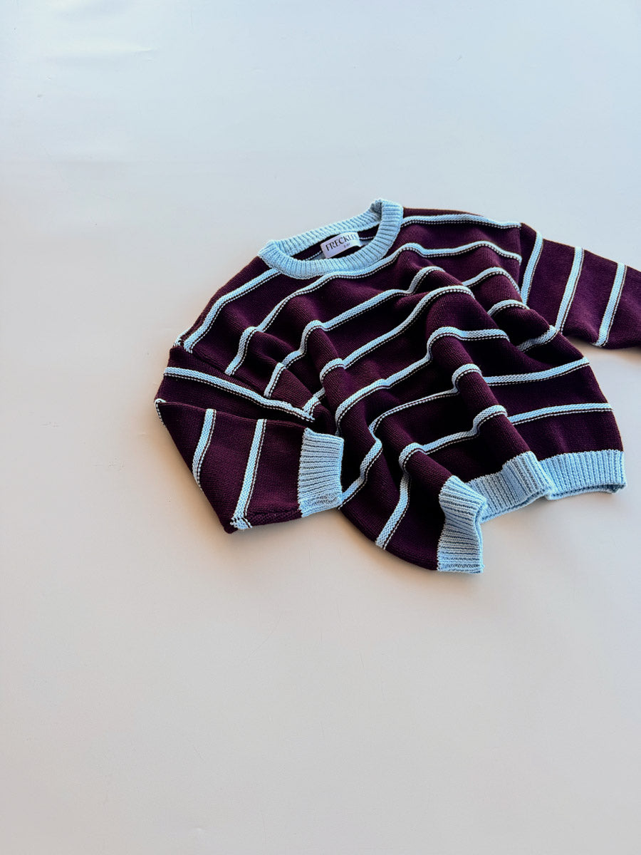 Raised Stripe Jumper | Blackberry/Arctic