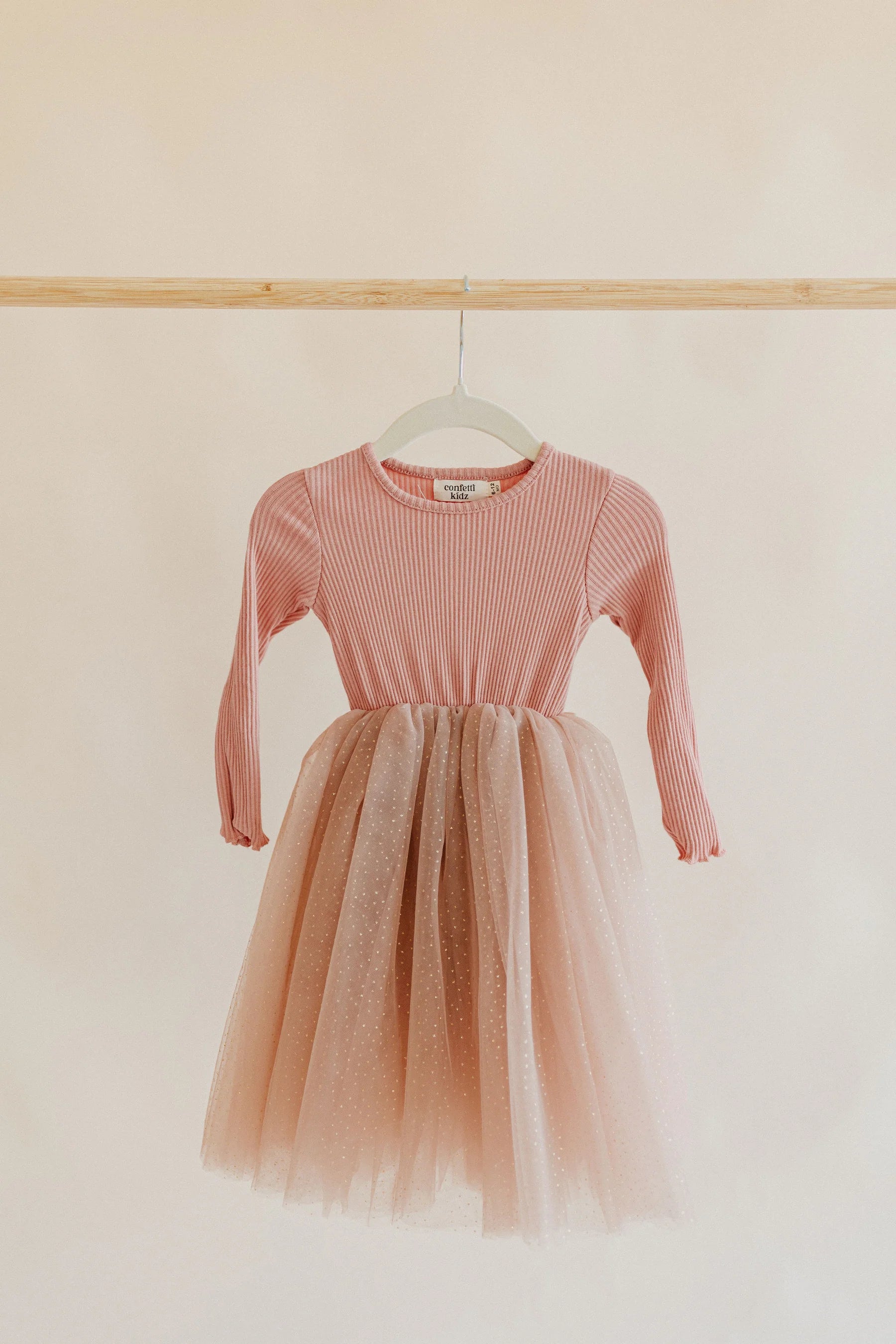 Tulle Party L/S Dress | Dusty Pink