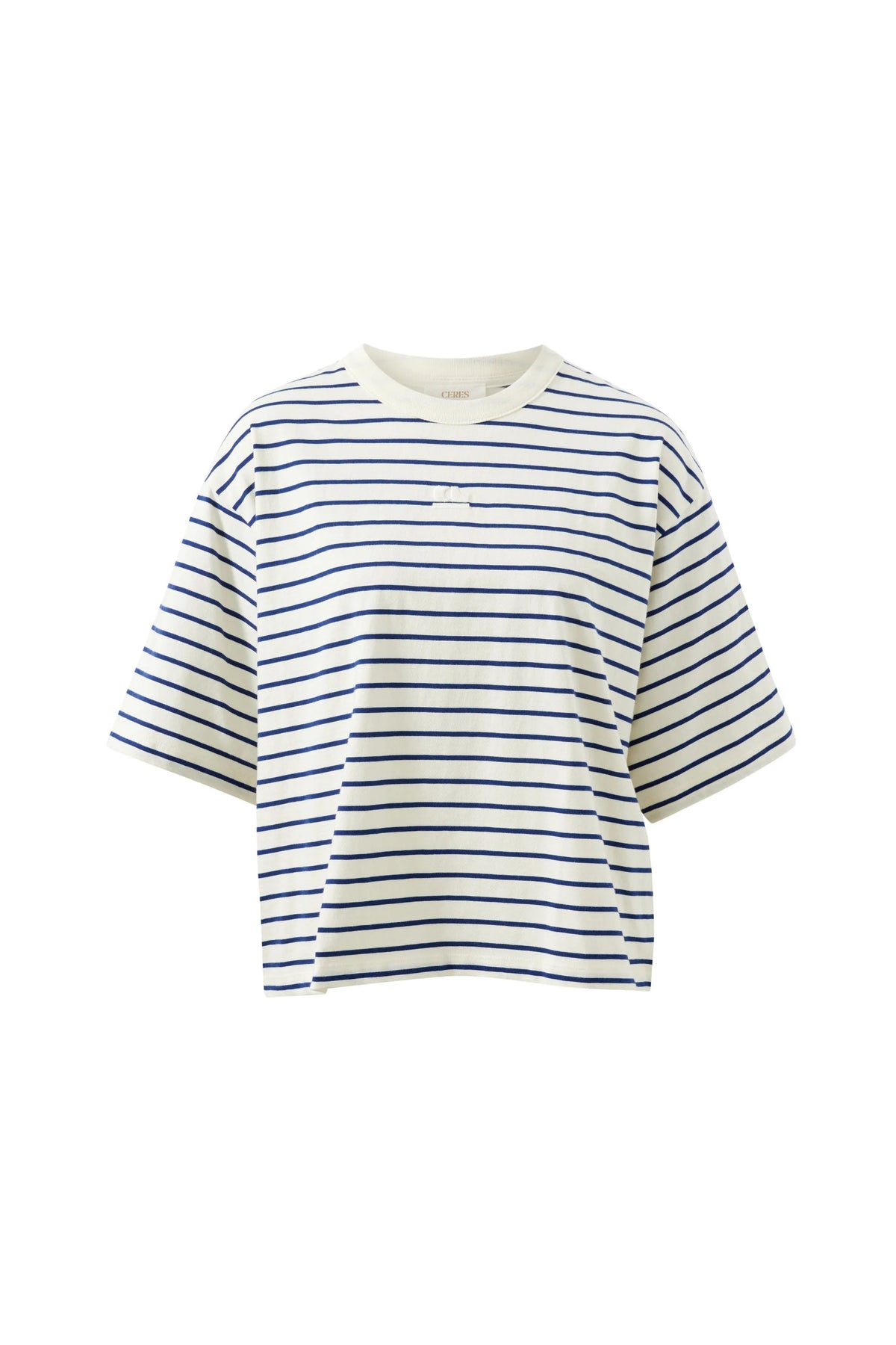 Women's Phoebe Tee | Milk/Blue Stripe