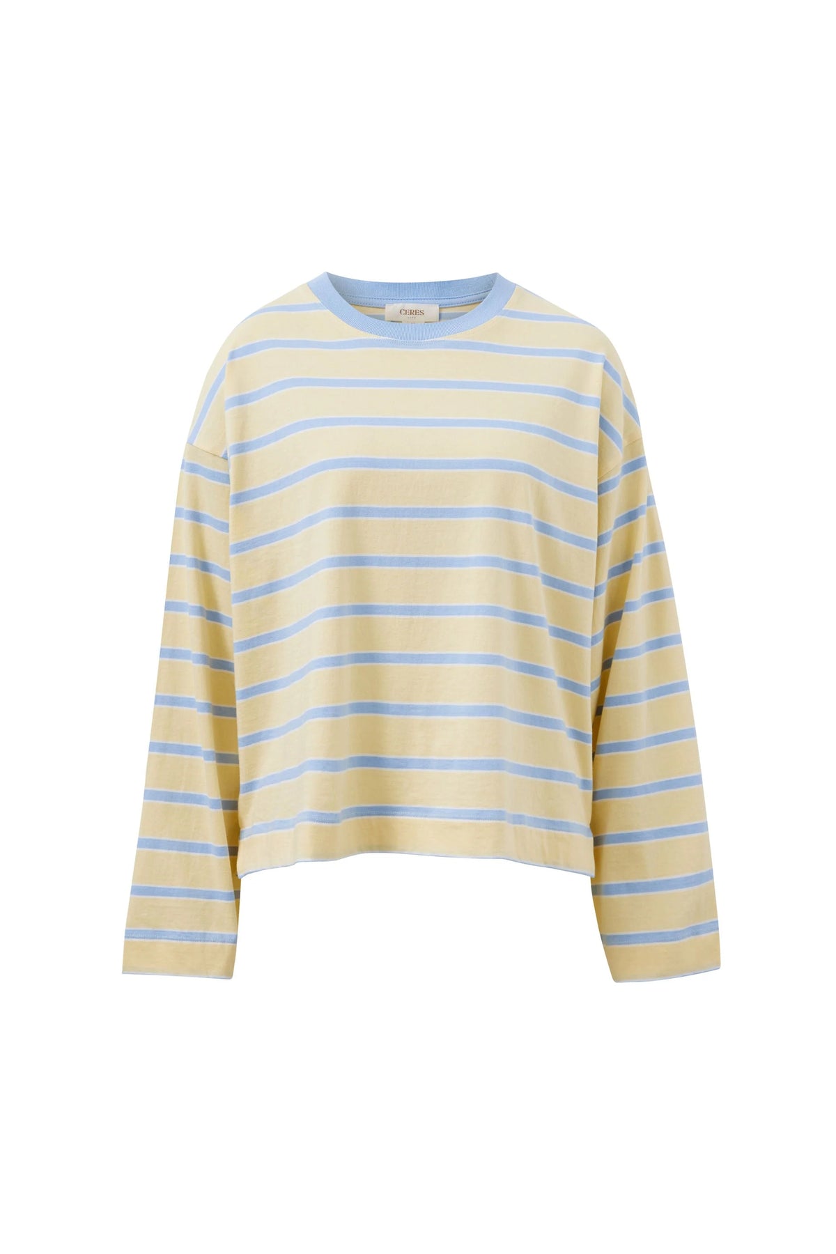 Women's Beau L/S Tee | Butter/Blue Stripe