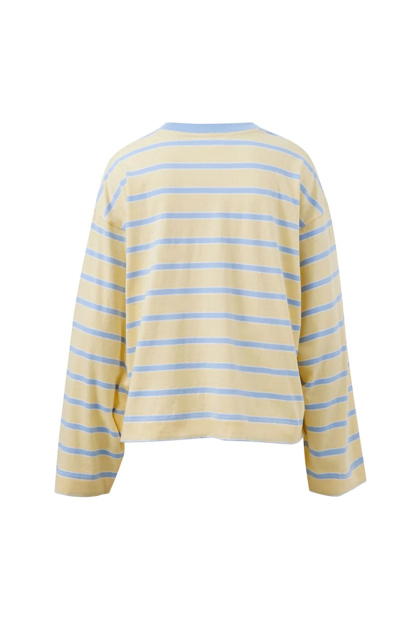 Women's Beau L/S Tee | Butter/Blue Stripe