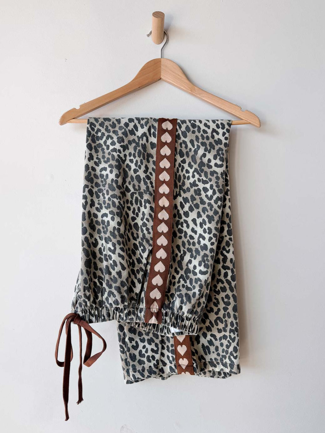 Women's Pants | Leopard/ Cream Heart Trim