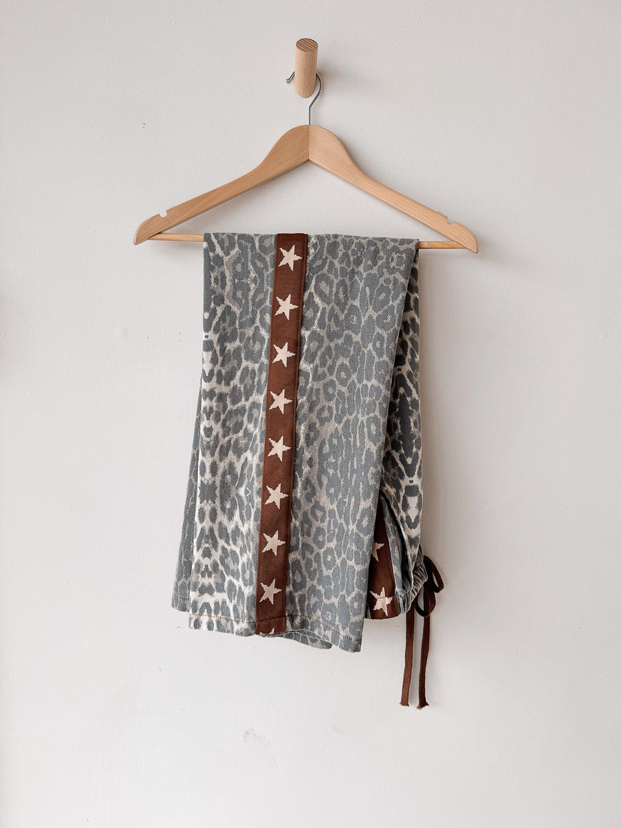 Women's Denim Pants | Light Leopard/ Cream Star