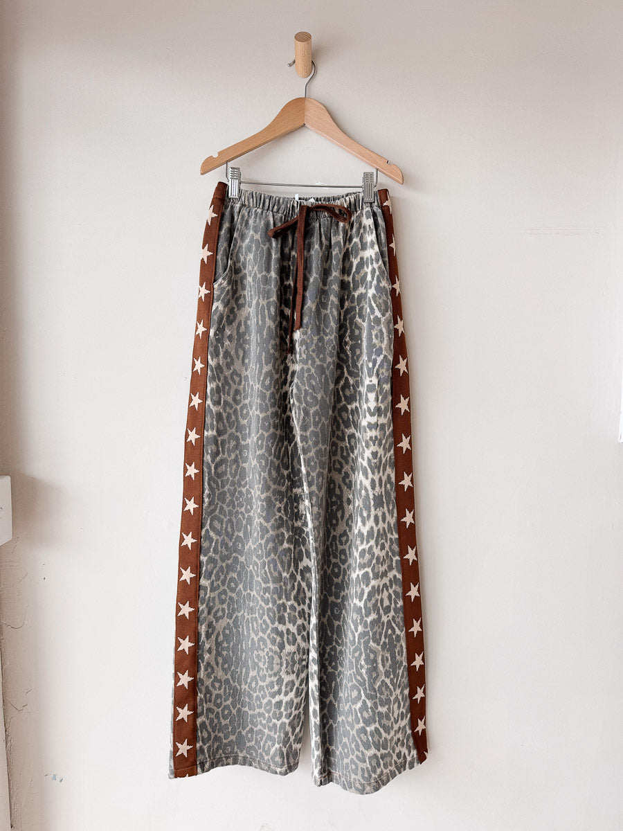 Women's Denim Pants | Light Leopard/ Cream Star