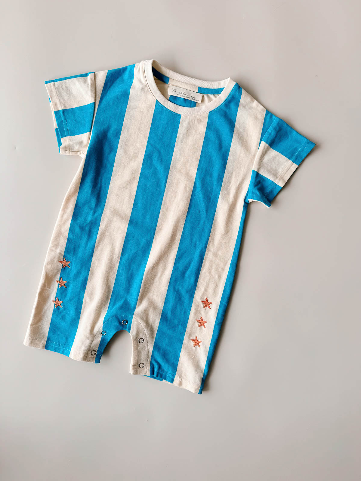 Carnival Stripe Romper | Starfish Embroidery