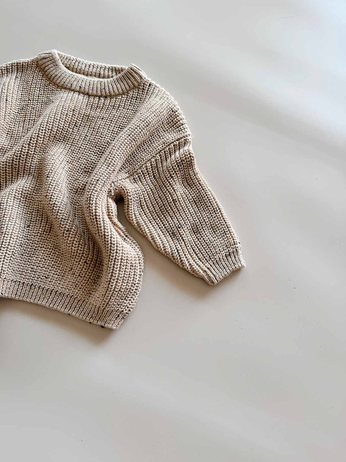 Jamie Unisex Cotton Sweater | Latte Speck
