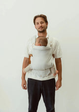 Linen Baby Clip Carrier l Grey Stripe