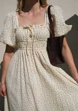 Puff Sleeve Womens Milkmaid Dress | Floral