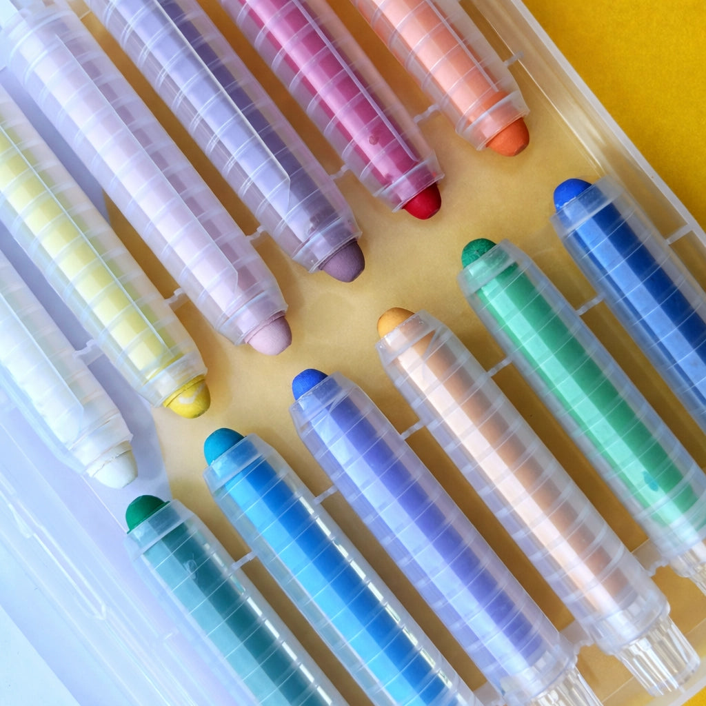 Dustless Chalk Crayon | 12 Pack Bright