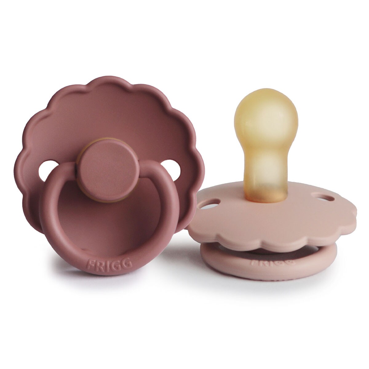 Round Latex 2-Pack Pacifiers | Daisy | Blush/Woodchuck