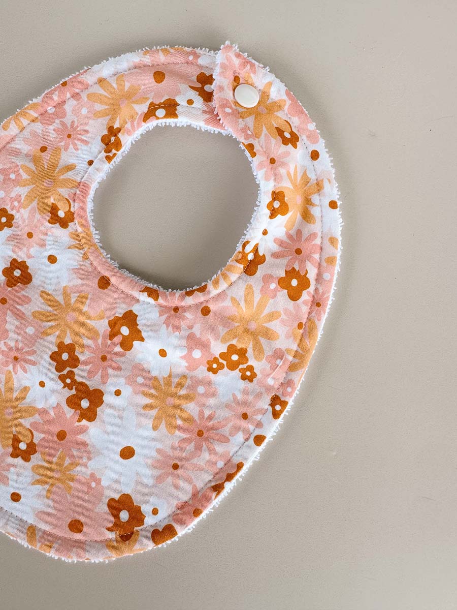 Cotton Dribble Bibs | Floral pink/yellow