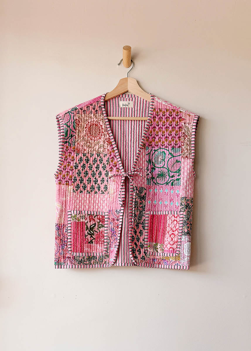 Hazel Reversible Cotton Vest | Spring Garden