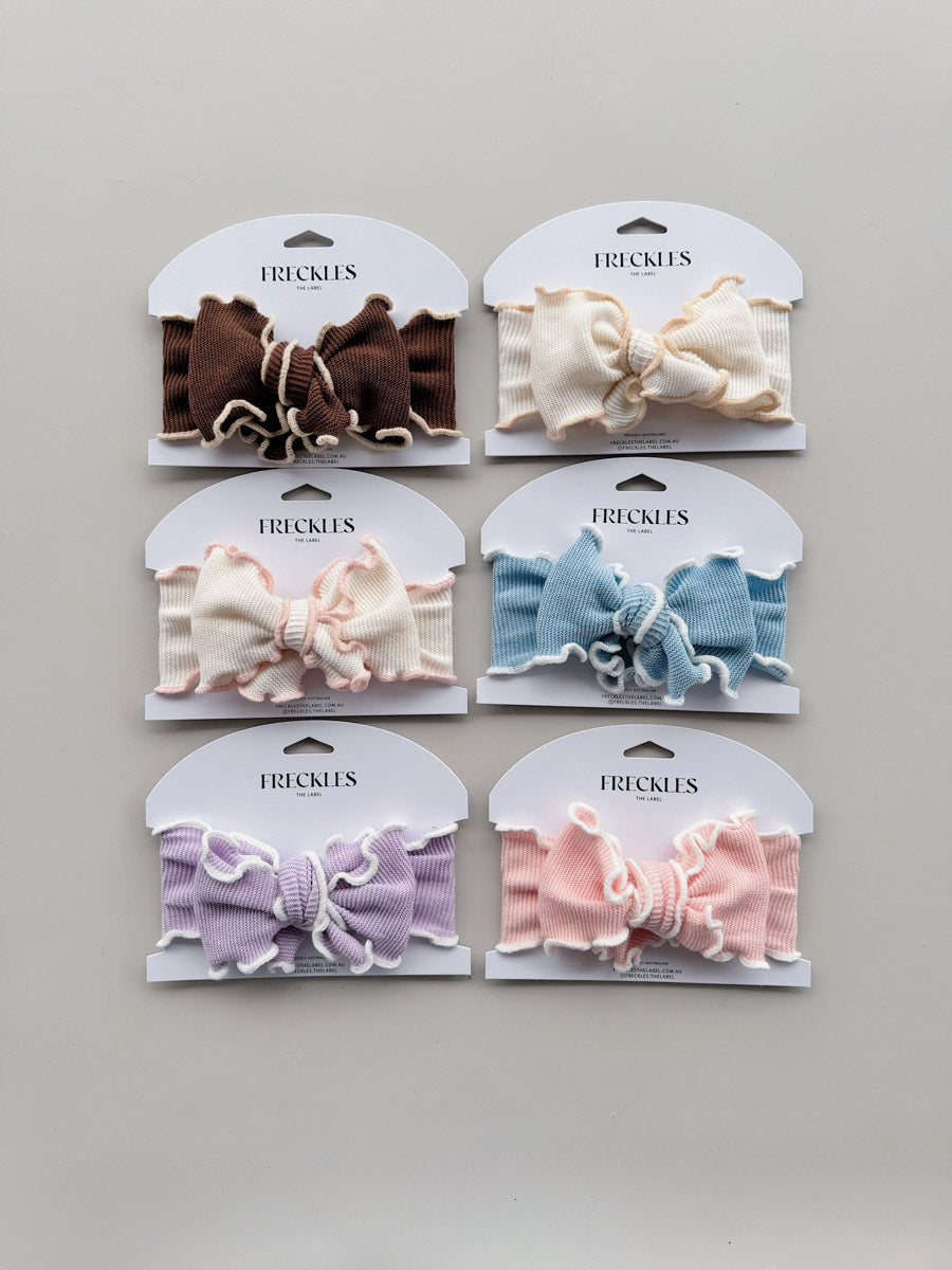 Knit Frill Baby Headband | Aster/Snow