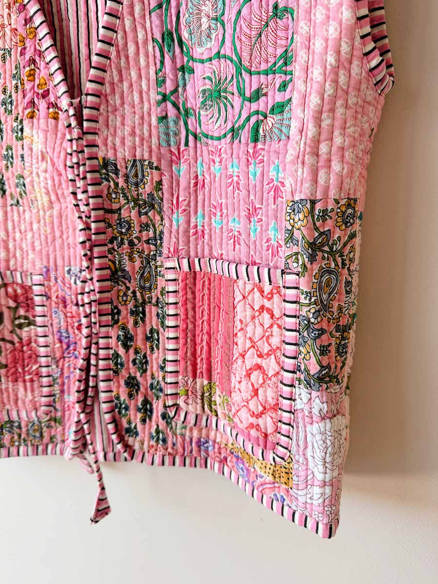 Hazel Reversible Cotton Vest | Spring Garden