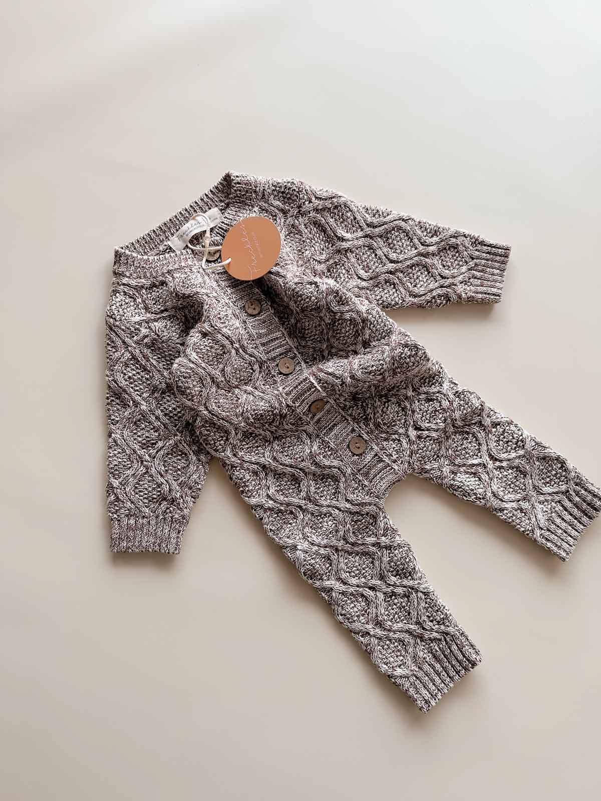 Alex Classic Knit Romper | Truffle