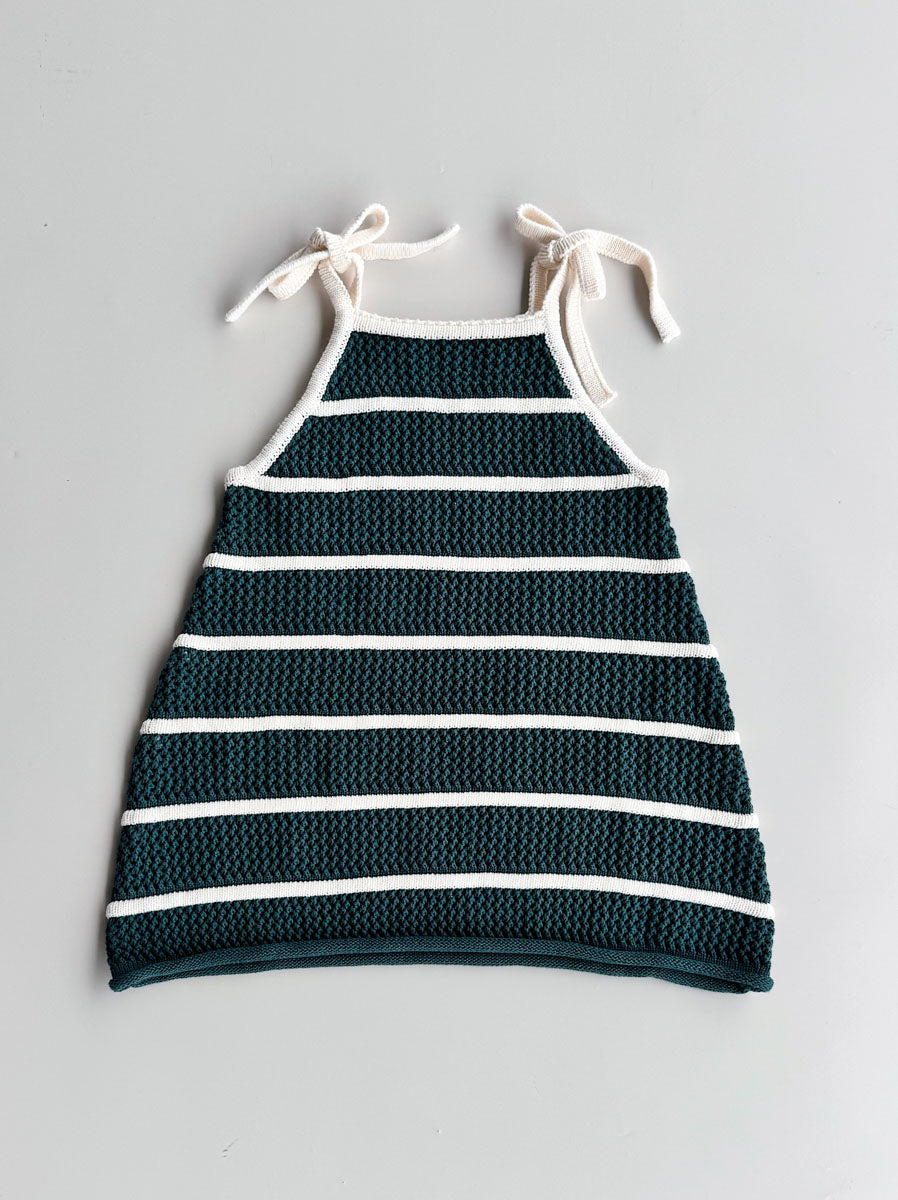 Pre-Order Crochet Knit Girls Tie Dress | Fir