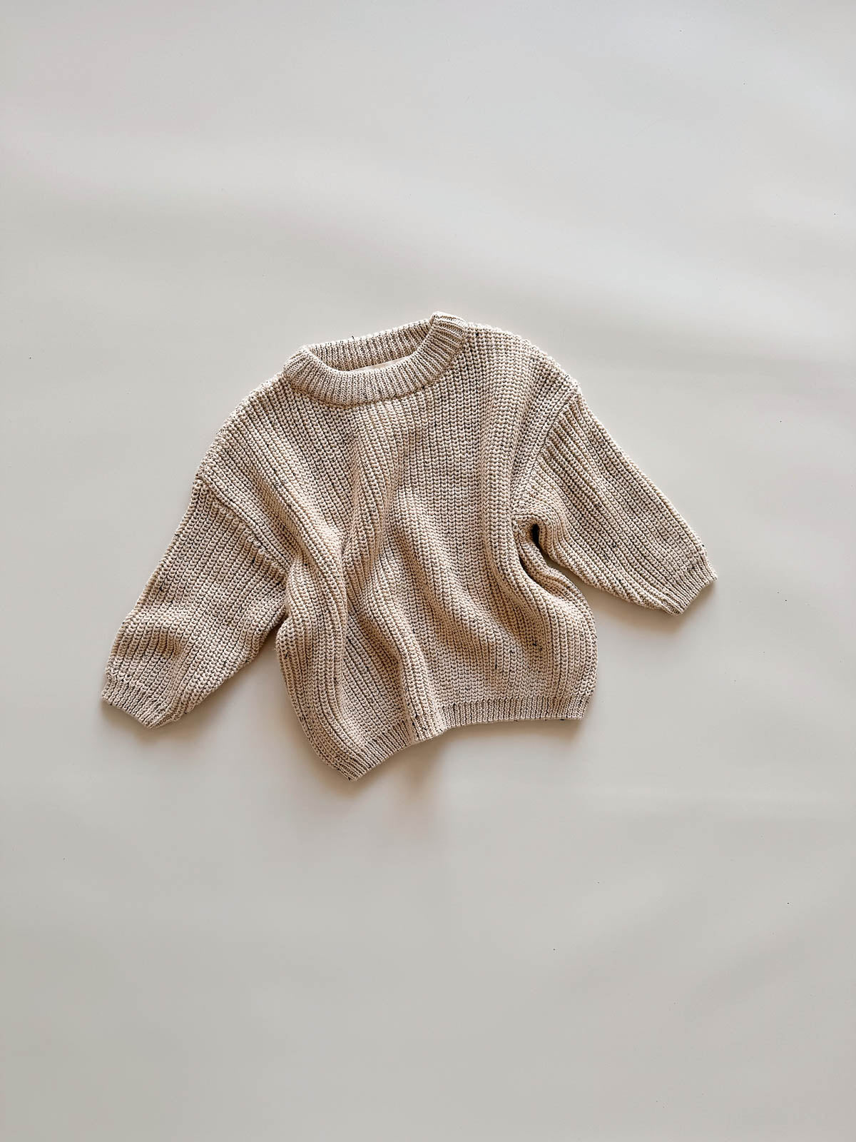 Jamie Unisex Cotton Sweater | Latte Speck