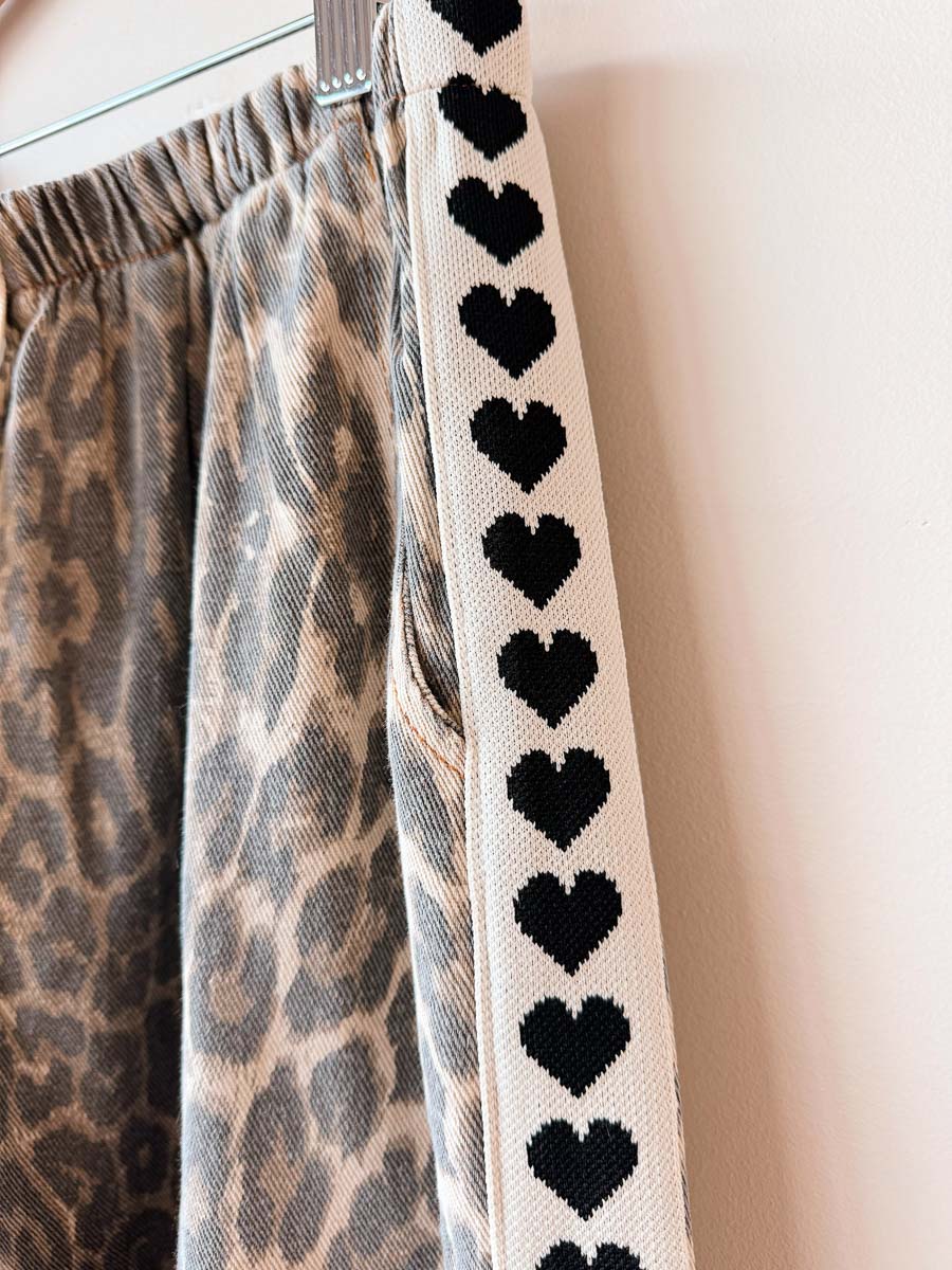 Women's Pants | Washed Leopard / Black Hearts Trim