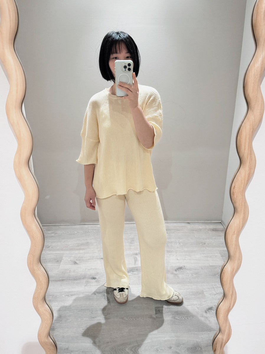 Women's Fine Rib SET | Butter