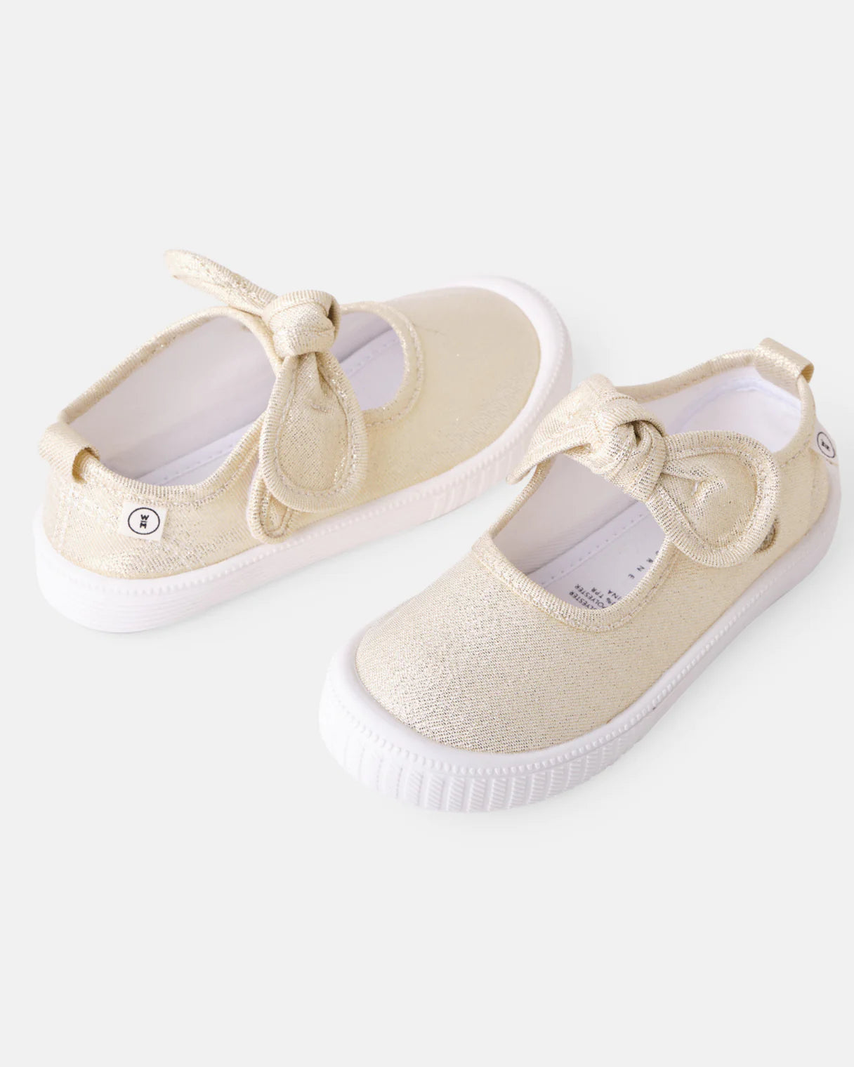 Millie Canvas Bow Shoes | Metallic Gold