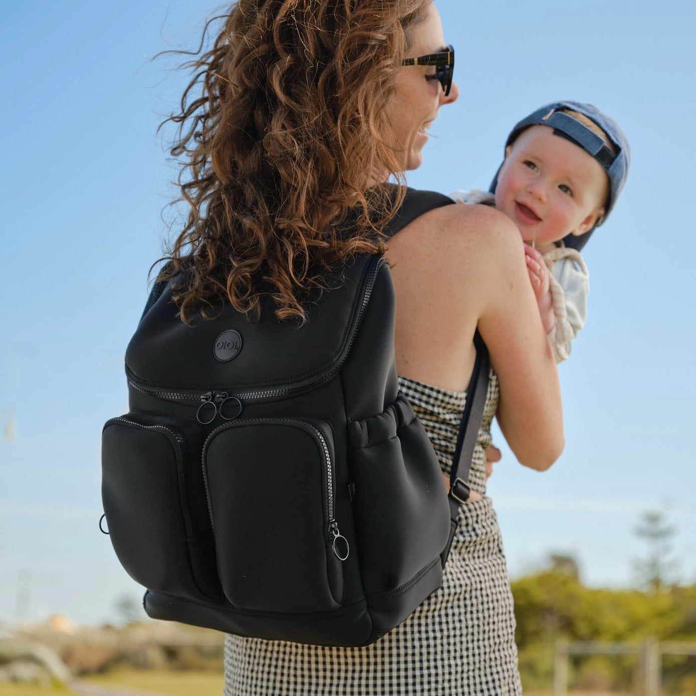 Nappy Backpack l  Black Neoprene