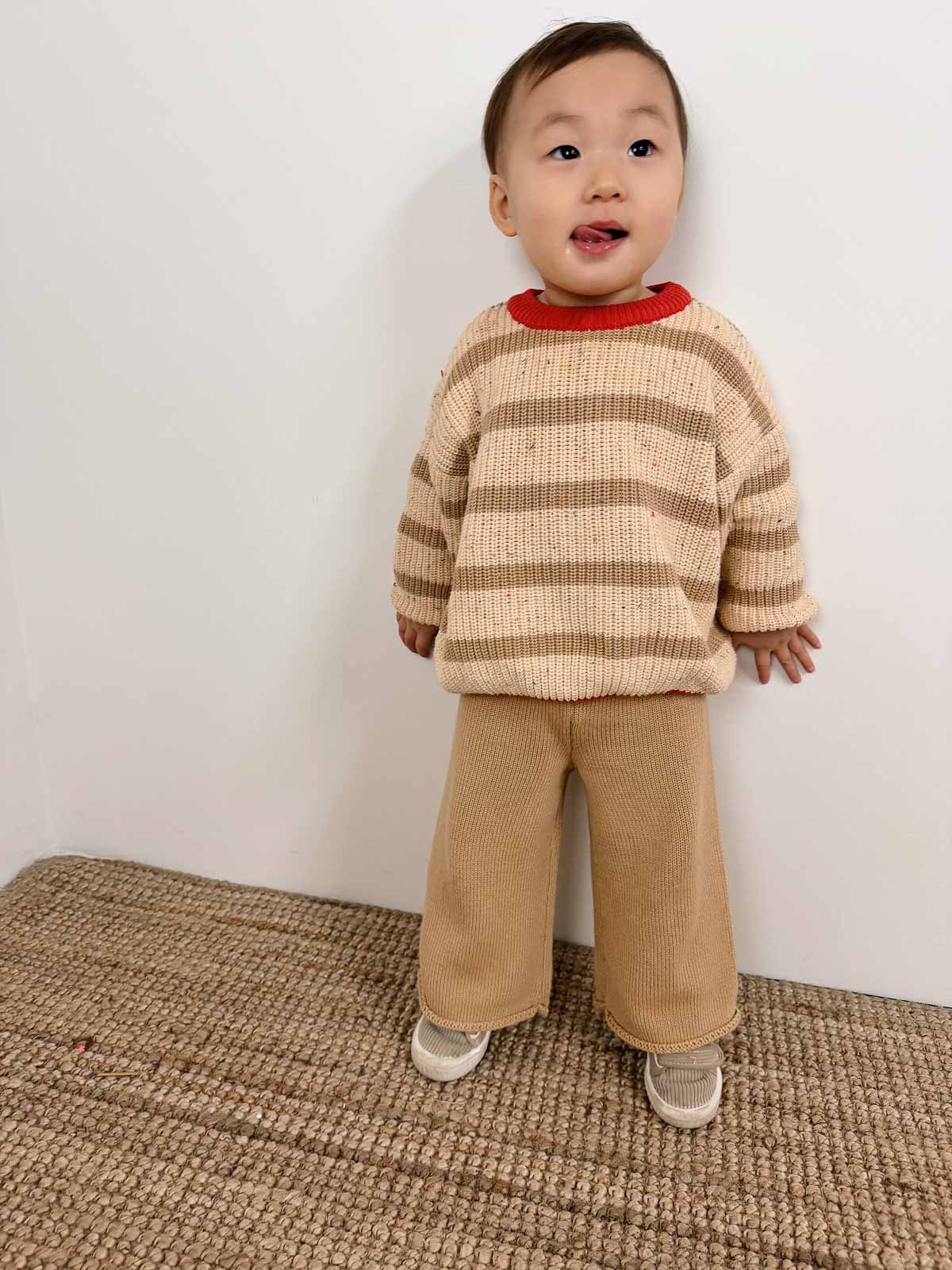 Jamie Unisex Cotton Sweater | Desert Stripe