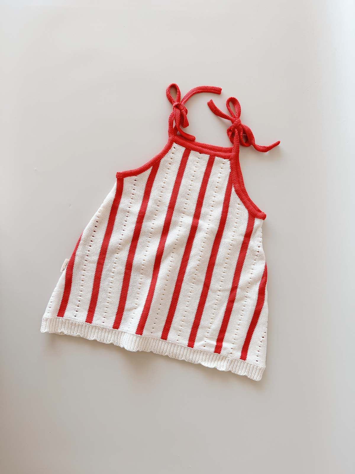 Coral Stripe Tie Knit Dress