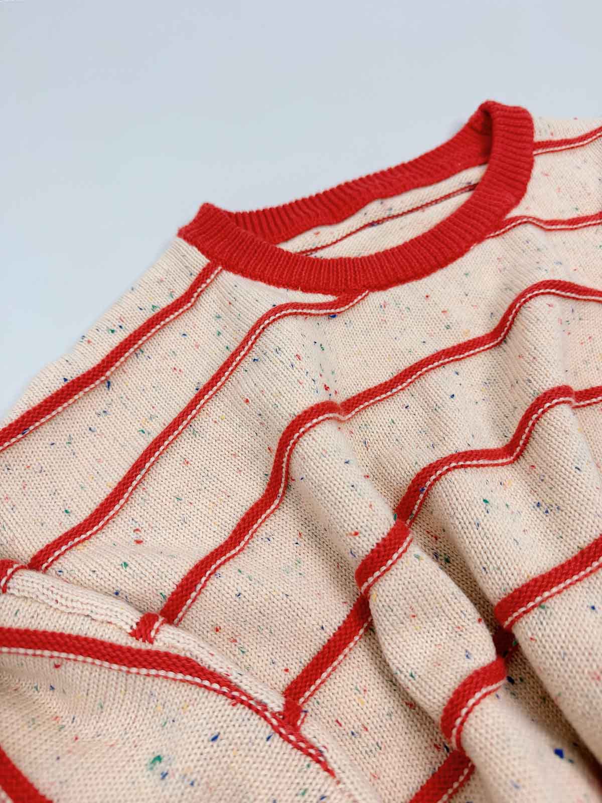 Adults Boxy Cotton Sweater | Sunset Stripe