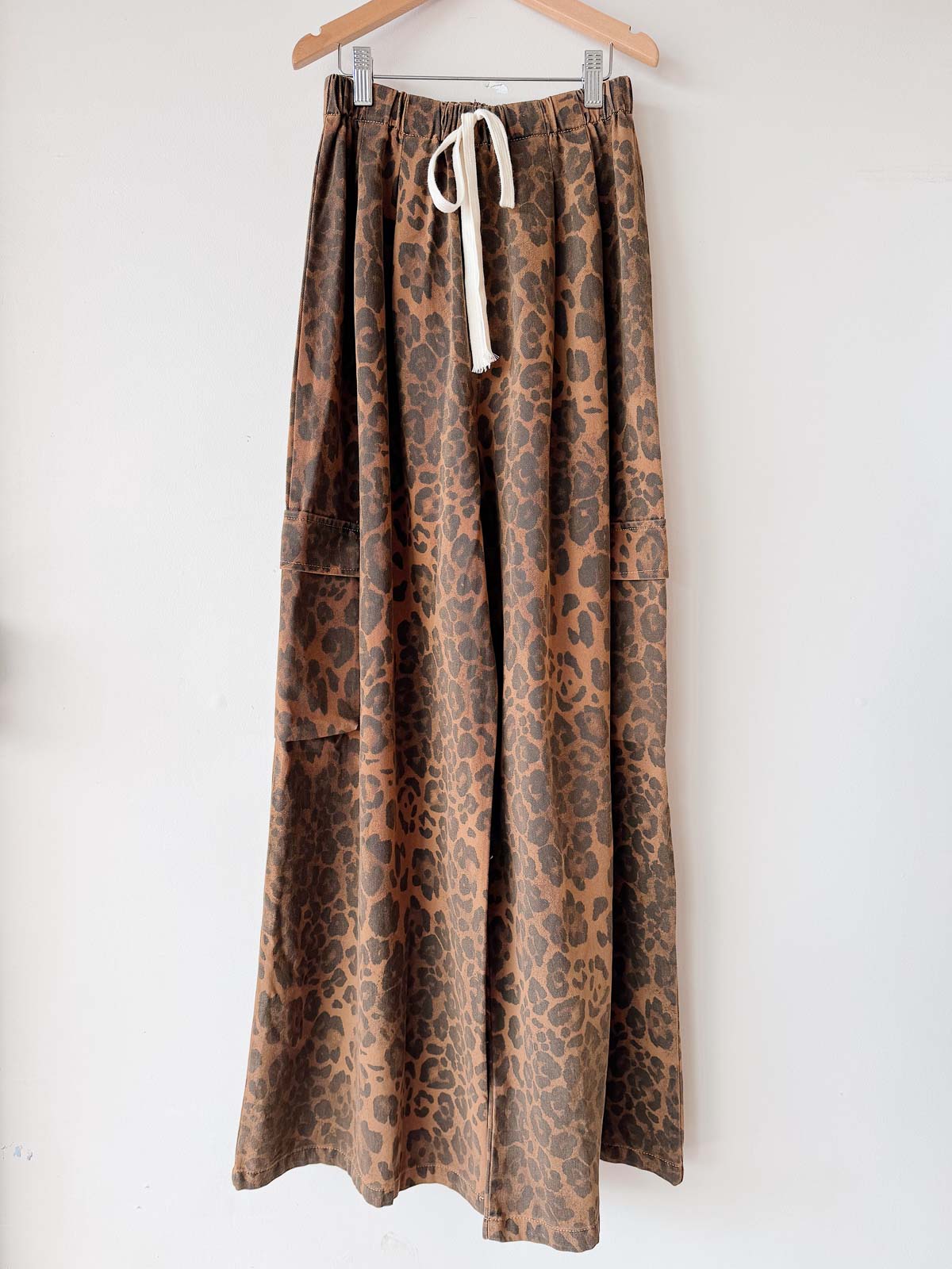 Women's Pants | Brown Denim Leopard Cargo pants