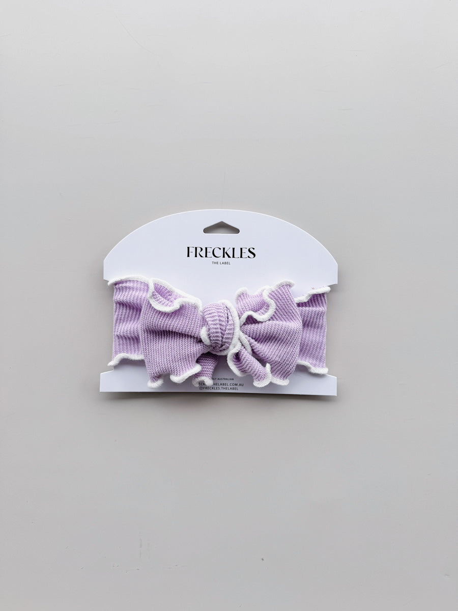 Knit Frill Baby Headband | Aster/Snow