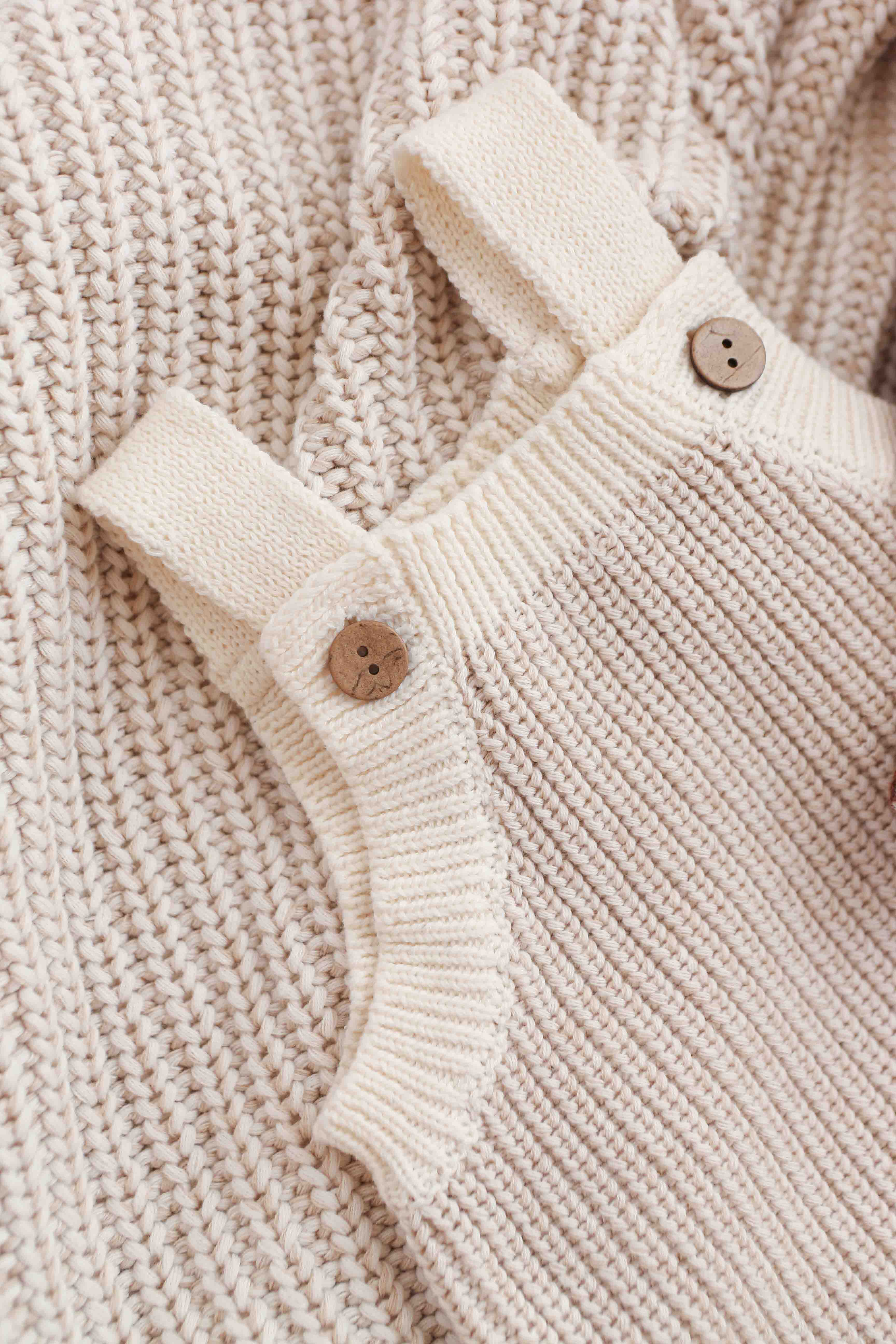 Chunky Button Romper | Oat